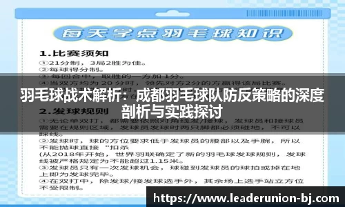 羽毛球战术解析：成都羽毛球队防反策略的深度剖析与实践探讨
